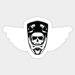 Skull biker with full face helmet. Sticker